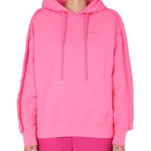 Discover the authentic AMBUSH women's SWEATSHIRT WITH EMBROIDERED LOGO in Fuchsia
