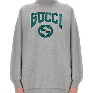 Refresh your wardrobe with the Gucci women's SWEATSHIRT WITH EMBROIDERY in Grey