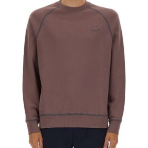 Explore the authentic PS BY PAUL SMITH men's SWEATSHIRT WITH EMBROIDERY PS HAPPY in Purple