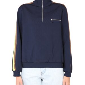Discover the authentic Tory Burch women's SWEATSHIRT WITH FRONT ZIPPER in Blue
