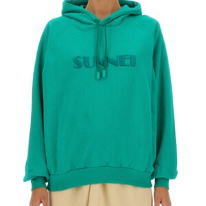 Elevate your look with the SUNNEI unisex SWEATSHIRT WITH LOGO in GREEN