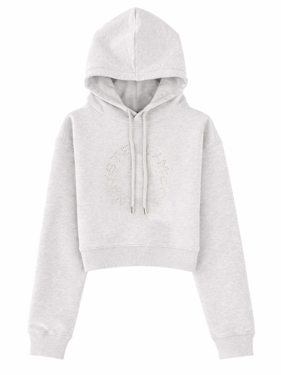 Explore the authentic stella mccartney women's SWEATSHIRT WITH LOGO in Grey