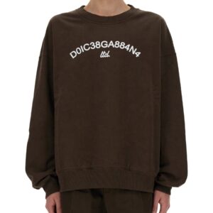 Explore the authentic Dolce & Gabbana men's SWEATSHIRT WITH LOGO in Brown