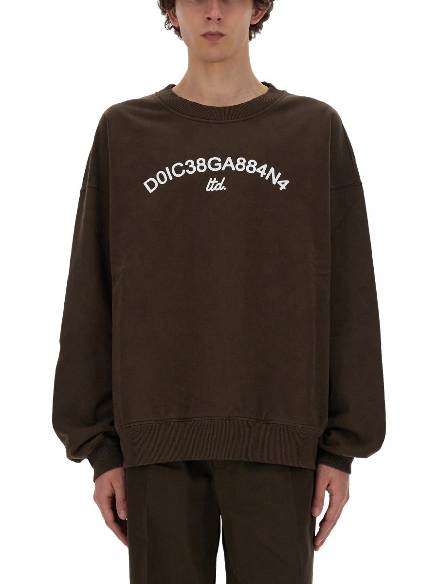 Explore the authentic Dolce & Gabbana men's SWEATSHIRT WITH LOGO in Brown