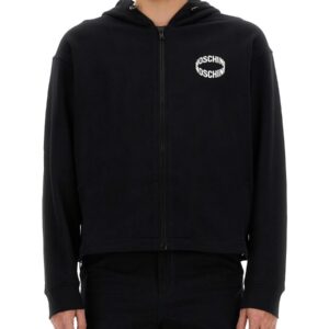 Refresh your wardrobe with the Moschino men's SWEATSHIRT WITH LOGO in Black