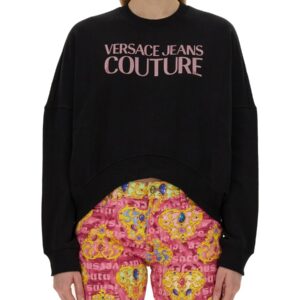 Explore the authentic Versace Jeans Couture women's SWEATSHIRT WITH LOGO in Black