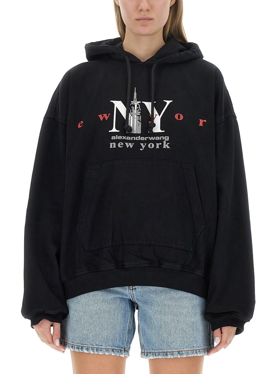 Explore the authentic Alexander Wang women's SWEATSHIRT WITH LOGO in Black