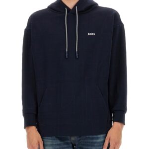 Refresh your wardrobe with the Boss men's SWEATSHIRT WITH LOGO in Blue