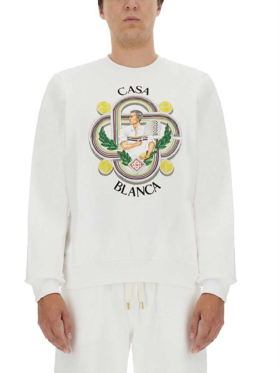 Refresh your wardrobe with the CASABLANCA men's SWEATSHIRT WITH LOGO in White