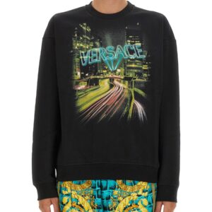 Elevate your look with the Versace men's SWEATSHIRT WITH LOGO in Black