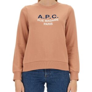 Elevate your look with the A.P.C. women's SWEATSHIRT WITH LOGO in Pink