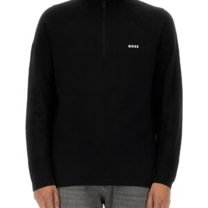 Refresh your wardrobe with the Boss men's SWEATSHIRT WITH LOGO in Black