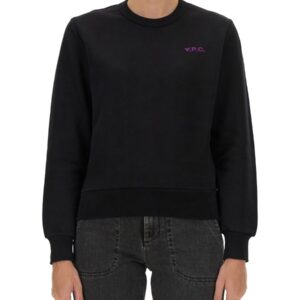 Refresh your wardrobe with the A.P.C. women's SWEATSHIRT WITH LOGO in Black
