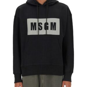 Discover the authentic msgm men's SWEATSHIRT WITH LOGO in Black