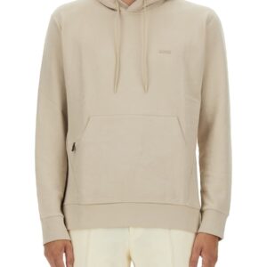 Refresh your wardrobe with the Boss men's SWEATSHIRT WITH LOGO in beige