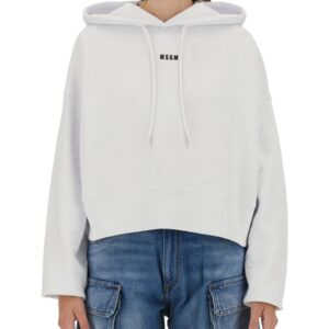 Elevate your look with the msgm women's SWEATSHIRT WITH LOGO in White