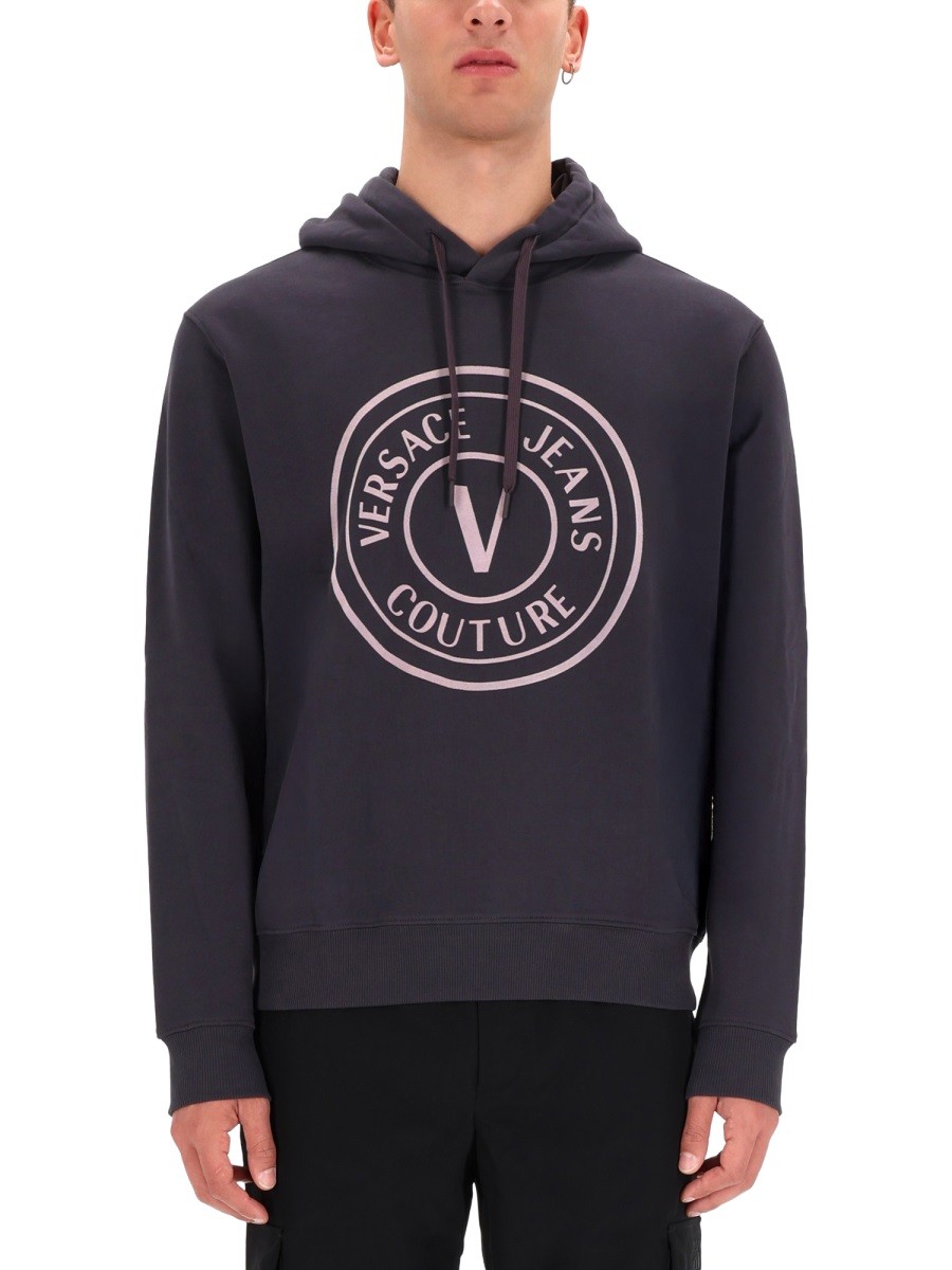 Explore the authentic Versace Jeans Couture men's SWEATSHIRT WITH LOGO in Grey