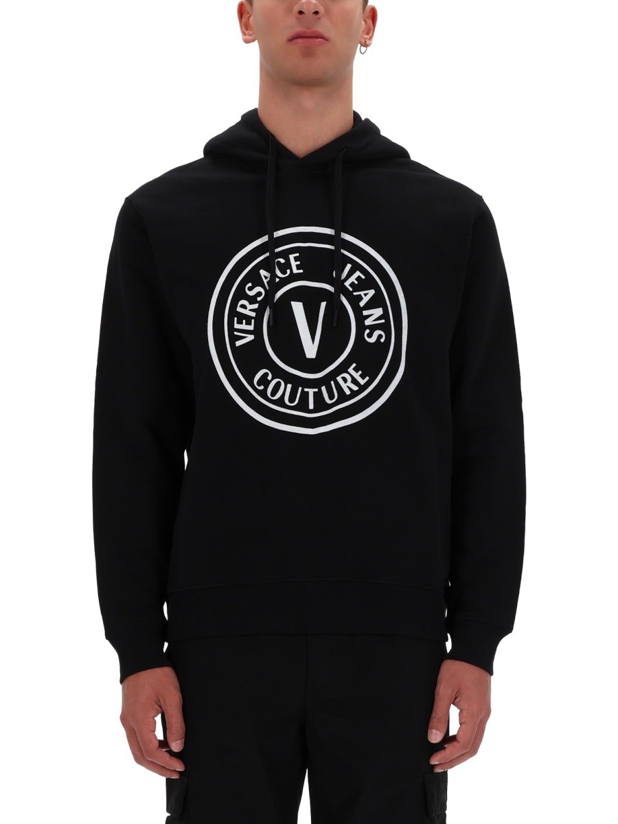 Explore the authentic Versace Jeans Couture men's SWEATSHIRT WITH LOGO in Black