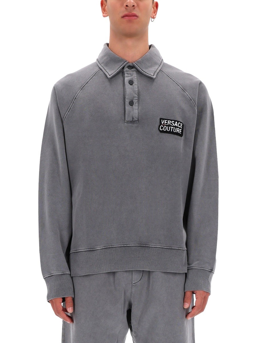 Explore the authentic Versace Jeans Couture men's SWEATSHIRT WITH LOGO in Grey