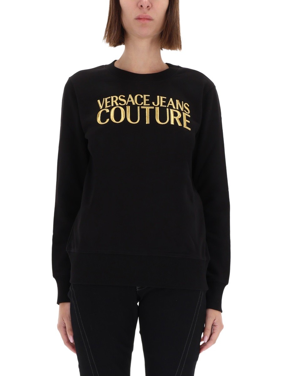 Explore the authentic Versace Jeans Couture women's SWEATSHIRT WITH LOGO in Black