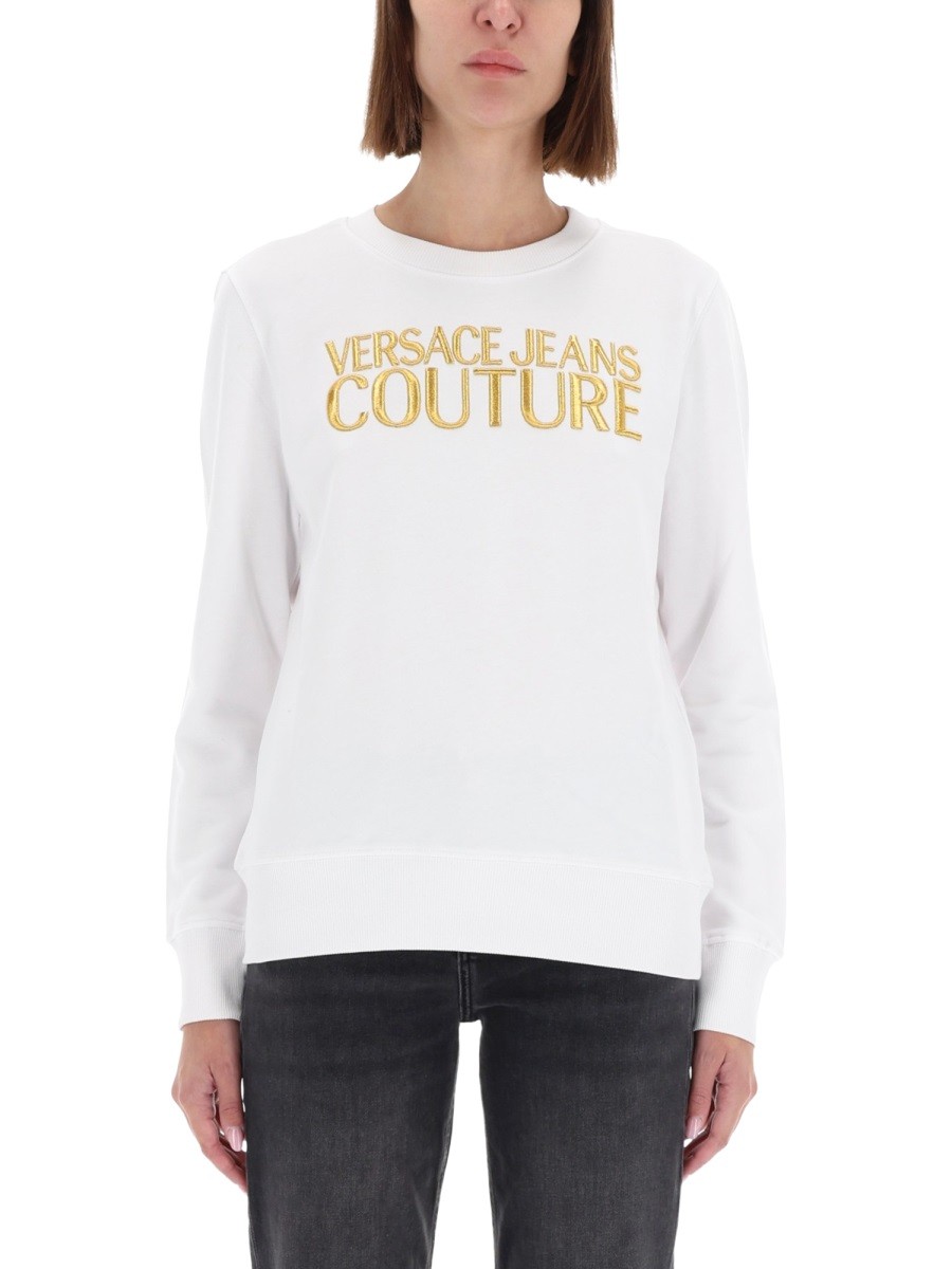 Explore the authentic Versace Jeans Couture women's SWEATSHIRT WITH LOGO in White