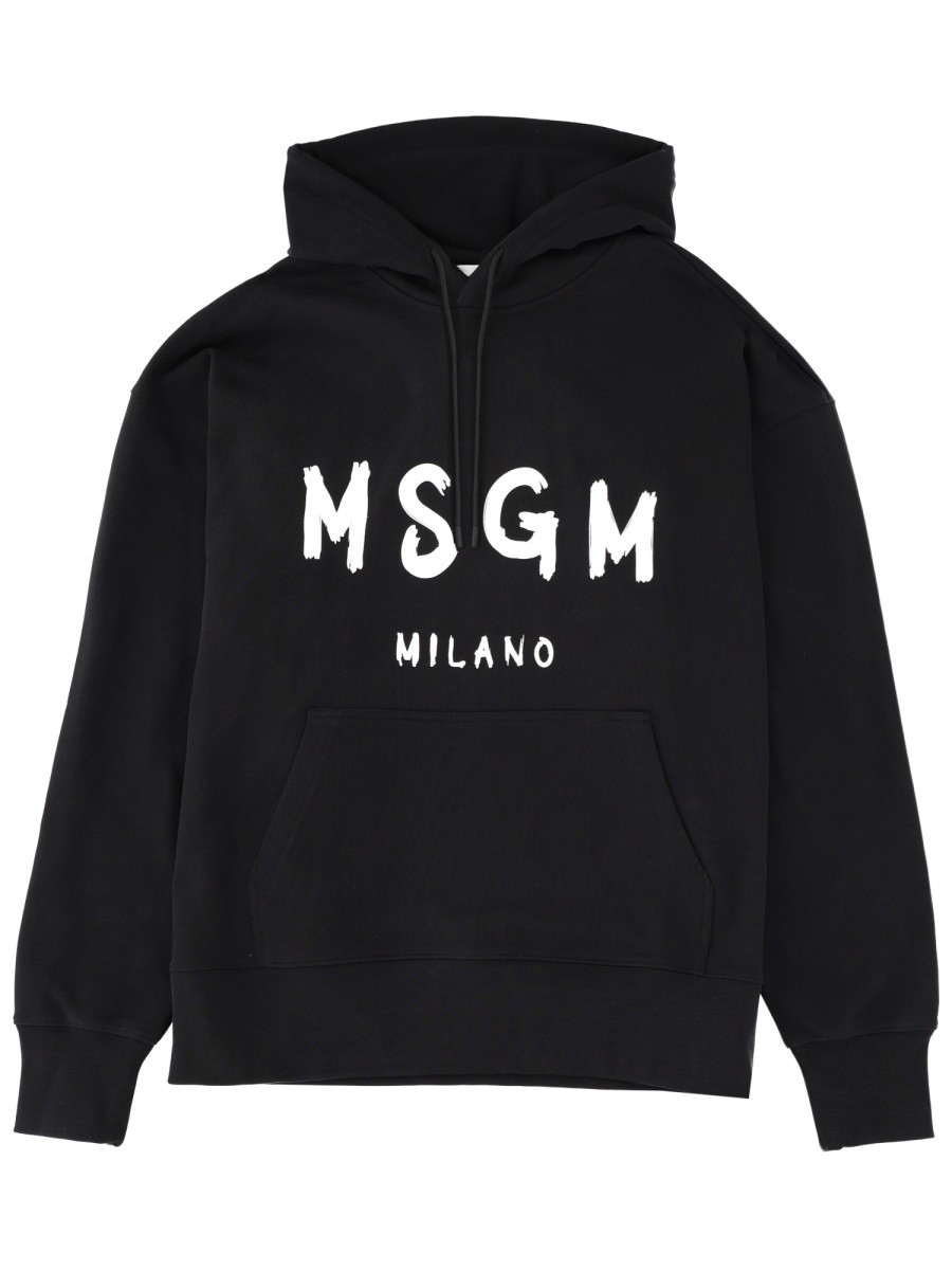 Discover the authentic msgm men's SWEATSHIRT WITH LOGO in Black