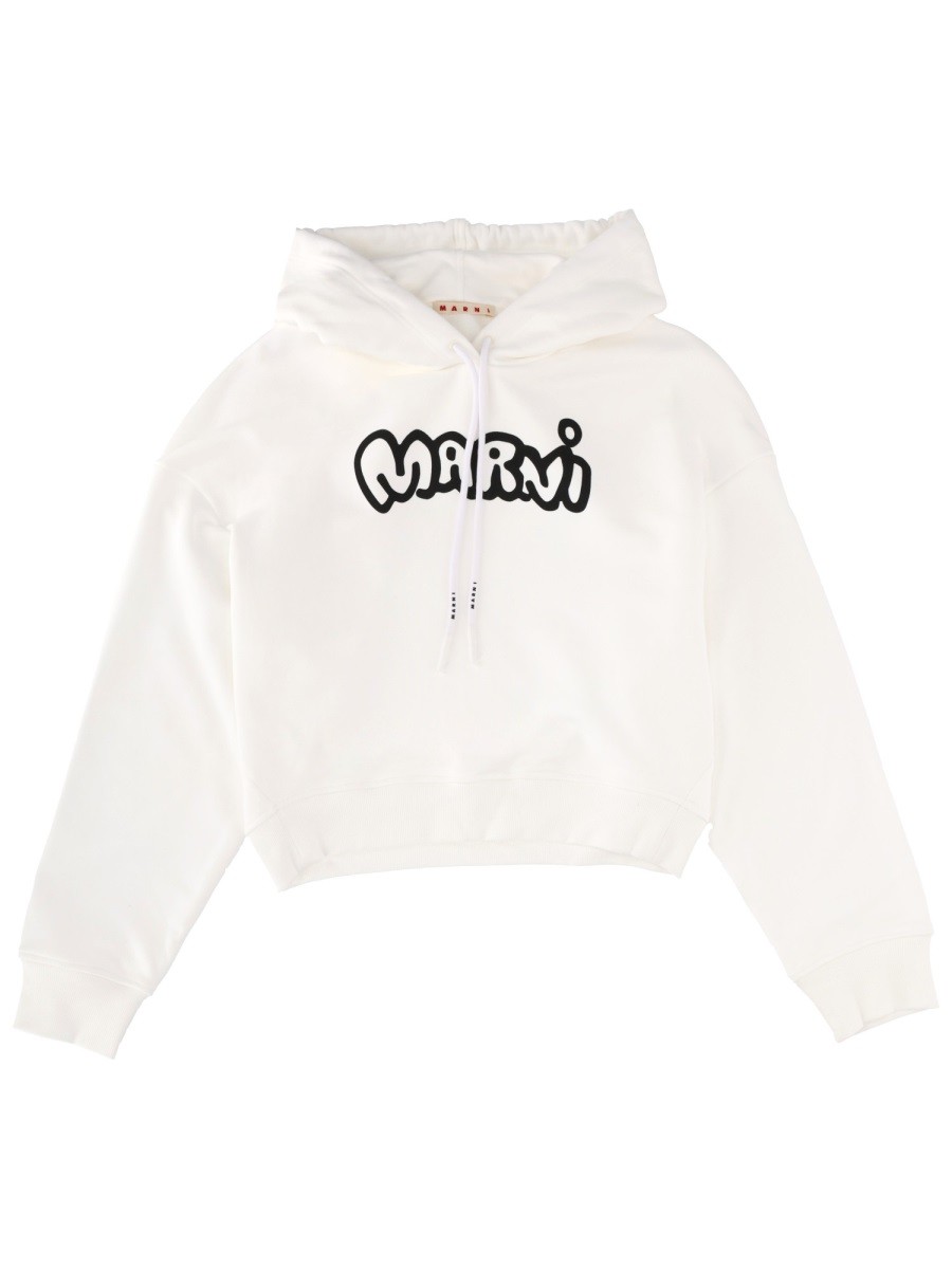 Elevate your look with the Marni women's SWEATSHIRT WITH LOGO in White