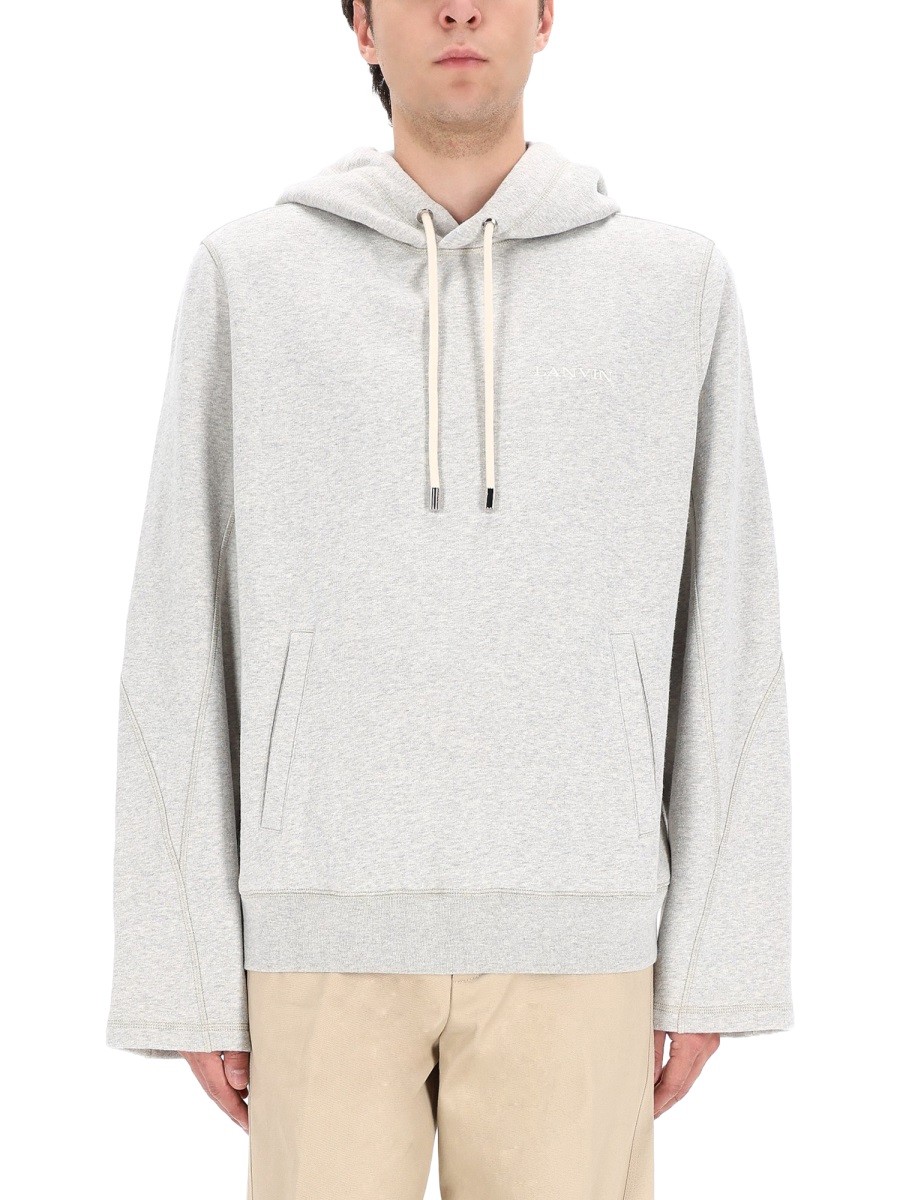 Refresh your wardrobe with the Lanvin men's SWEATSHIRT WITH LOGO in Grey