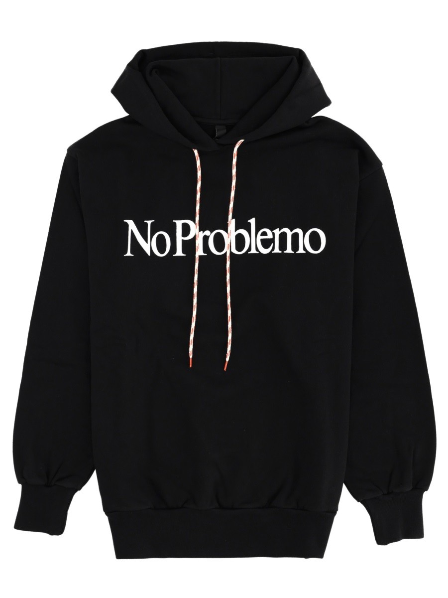 Refresh your wardrobe with the NO PROBLEMO unisex SWEATSHIRT WITH LOGO in Black