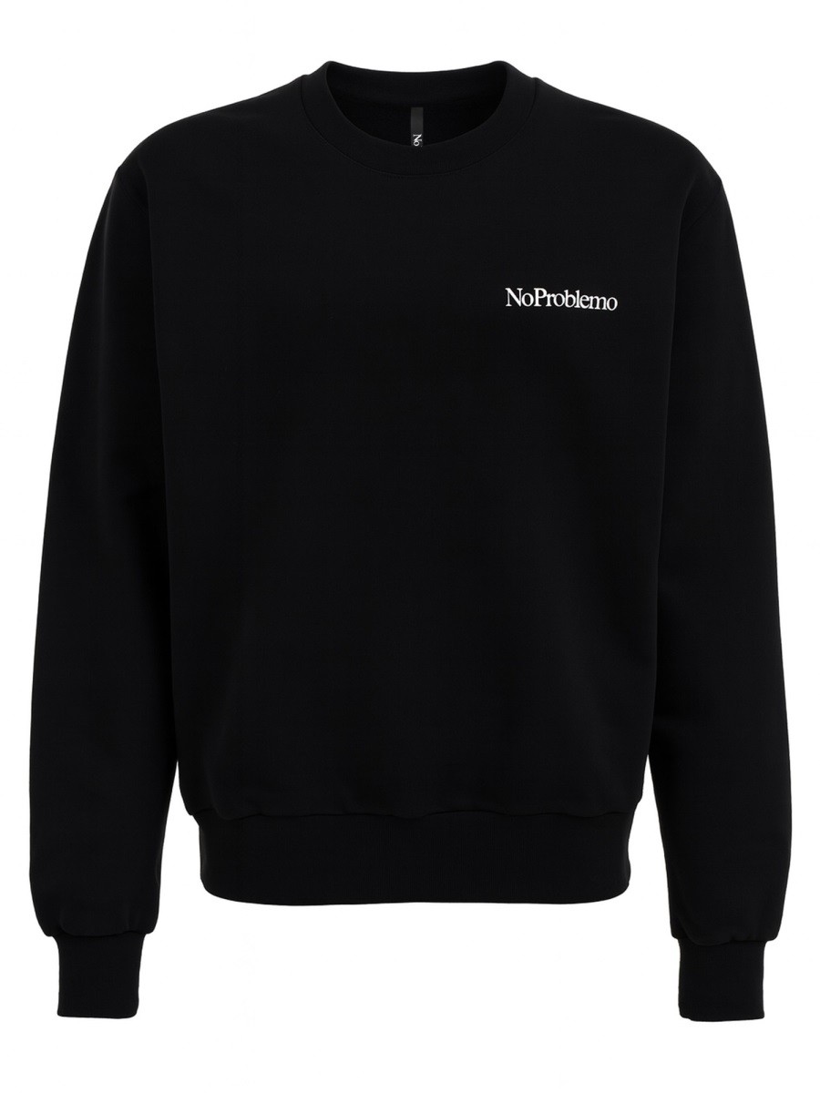 Refresh your wardrobe with the NO PROBLEMO unisex SWEATSHIRT WITH LOGO in Black