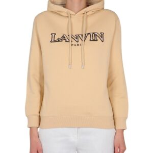 Explore the authentic Lanvin women's SWEATSHIRT WITH LOGO EMBROIDERY in beige