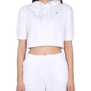 Refresh your wardrobe with the RAF SIMONS women's SWEATSHIRT WITH LOGO EMBROIDERY in White