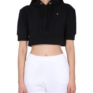 Refresh your wardrobe with the RAF SIMONS women's SWEATSHIRT WITH LOGO EMBROIDERY in Black