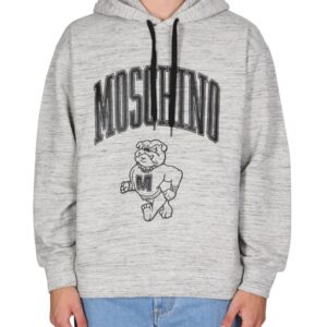 Refresh your wardrobe with the Moschino men's SWEATSHIRT WITH LOGO PRINT in Grey