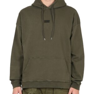 Discover the authentic Dsquared2 men's SWEATSHIRT WITH MINI LOGO in Military green