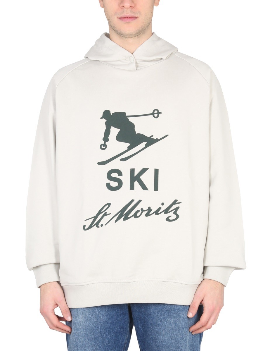 Discover the authentic BALLY CURLING men's SWEATSHIRT WITH PRINT in Grey