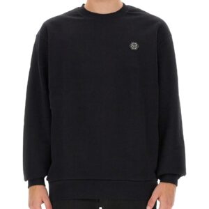 Discover the authentic Philipp Plein men's SWEATSHIRT WITH RHINESTONE LOGO in Black