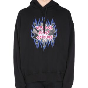 Explore the authentic Versace Jeans Couture men's SWEATSHIRT WITH ROCK LOGO in Black