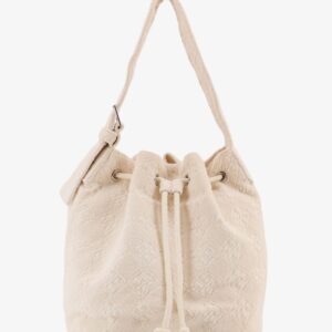 Discover the authentic Tory Burch women's T Monogram Terry canvas bucket bag in New ivory