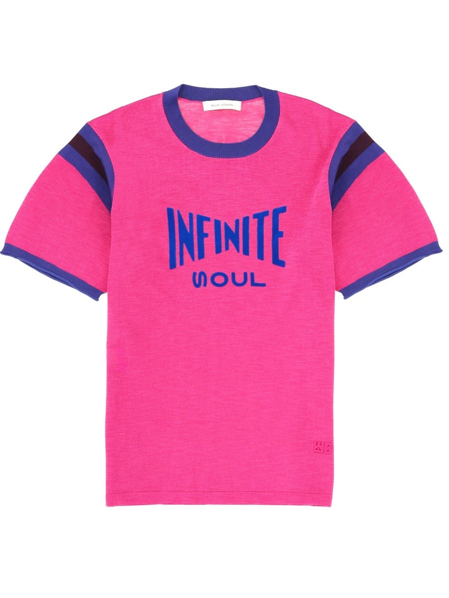 Refresh your wardrobe with the WALES BONNER unisex T-SHIRT "SOUL" in Fuchsia