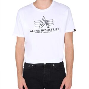 Explore the authentic ALPHA INDUSTRIES men's T-SHIRT WITH EMBROIDERED LOGO in White