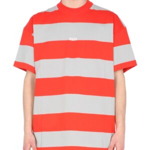 Elevate your look with the msgm men's T-SHIRT WITH EMBROIDERED LOGO in Red