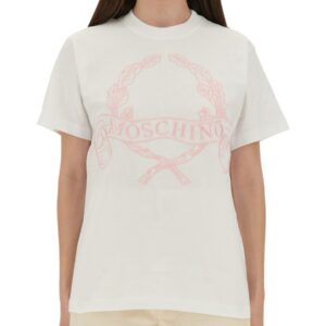 Explore the authentic Moschino women's T-SHIRT WITH EMBROIDERY in White