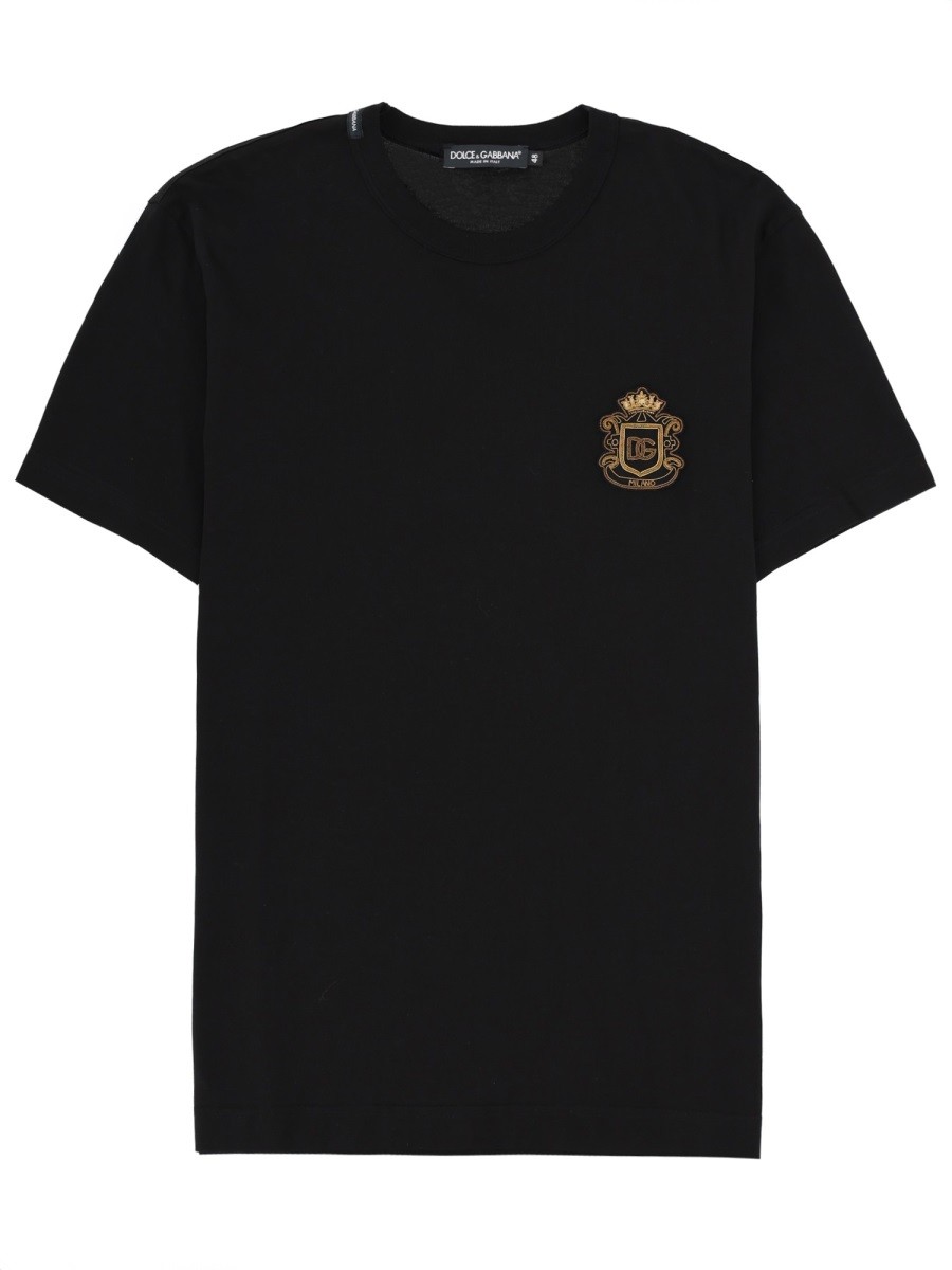 Explore the authentic Dolce & Gabbana men's T-SHIRT WITH HERALDIC LOGO in Black