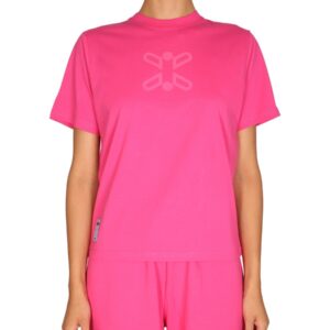 Discover the authentic MCQ women's T-SHIRT WITH LOGO in Fuchsia