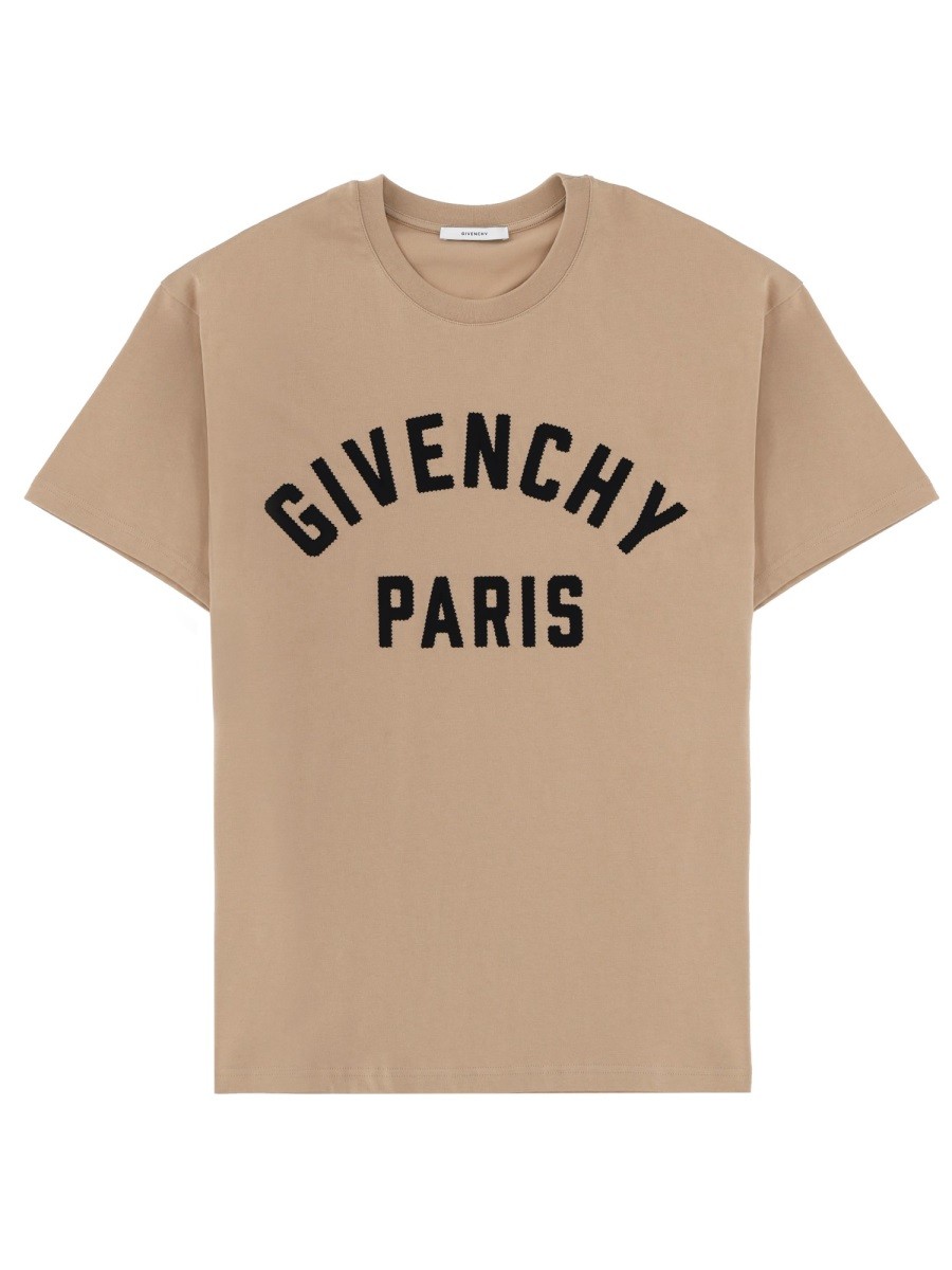 Elevate your look with the Givenchy men's T-SHIRT WITH LOGO in Brown