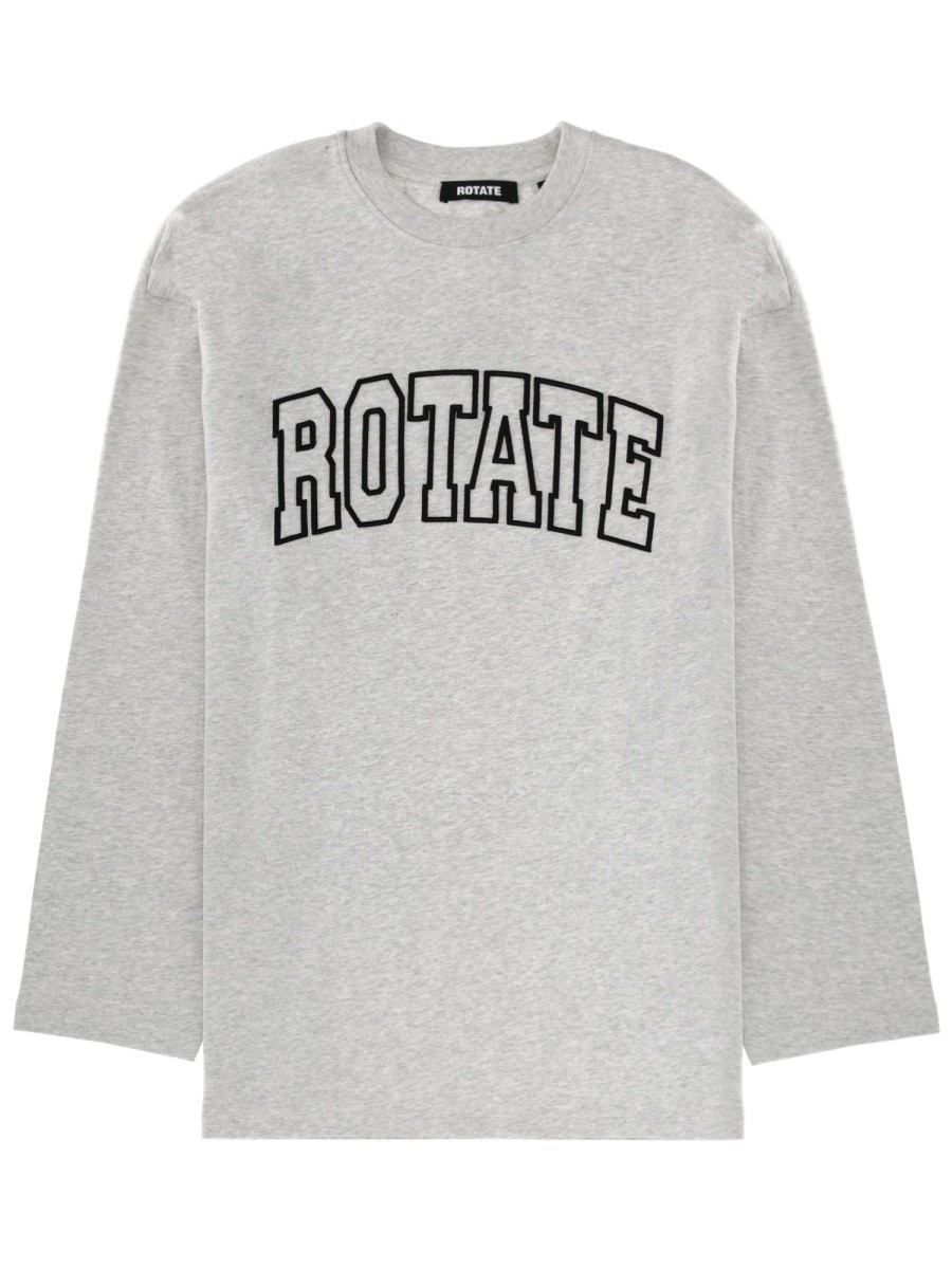 Refresh your wardrobe with the ROTATE women's T-SHIRT WITH LOGO in Grey