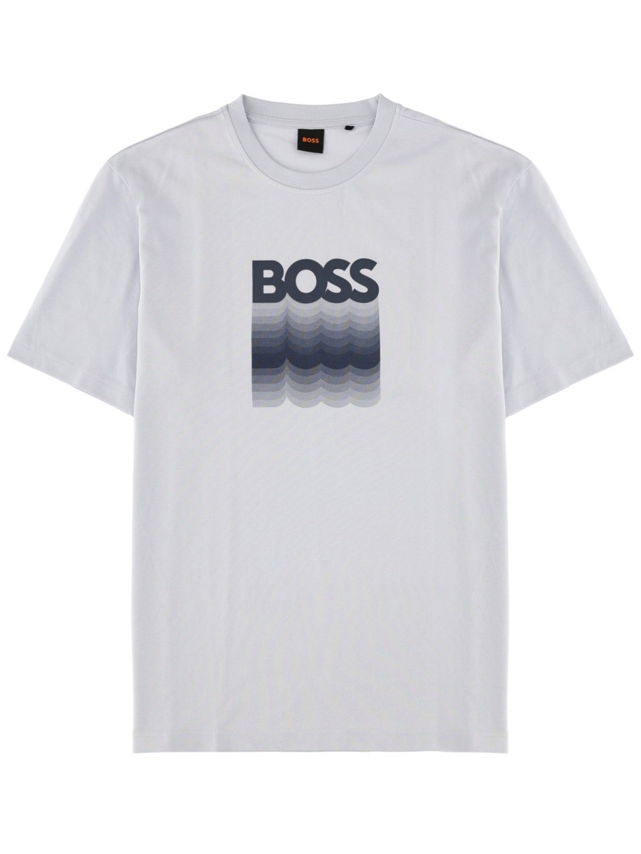 Discover the authentic Boss men's T-SHIRT WITH LOGO in Grey