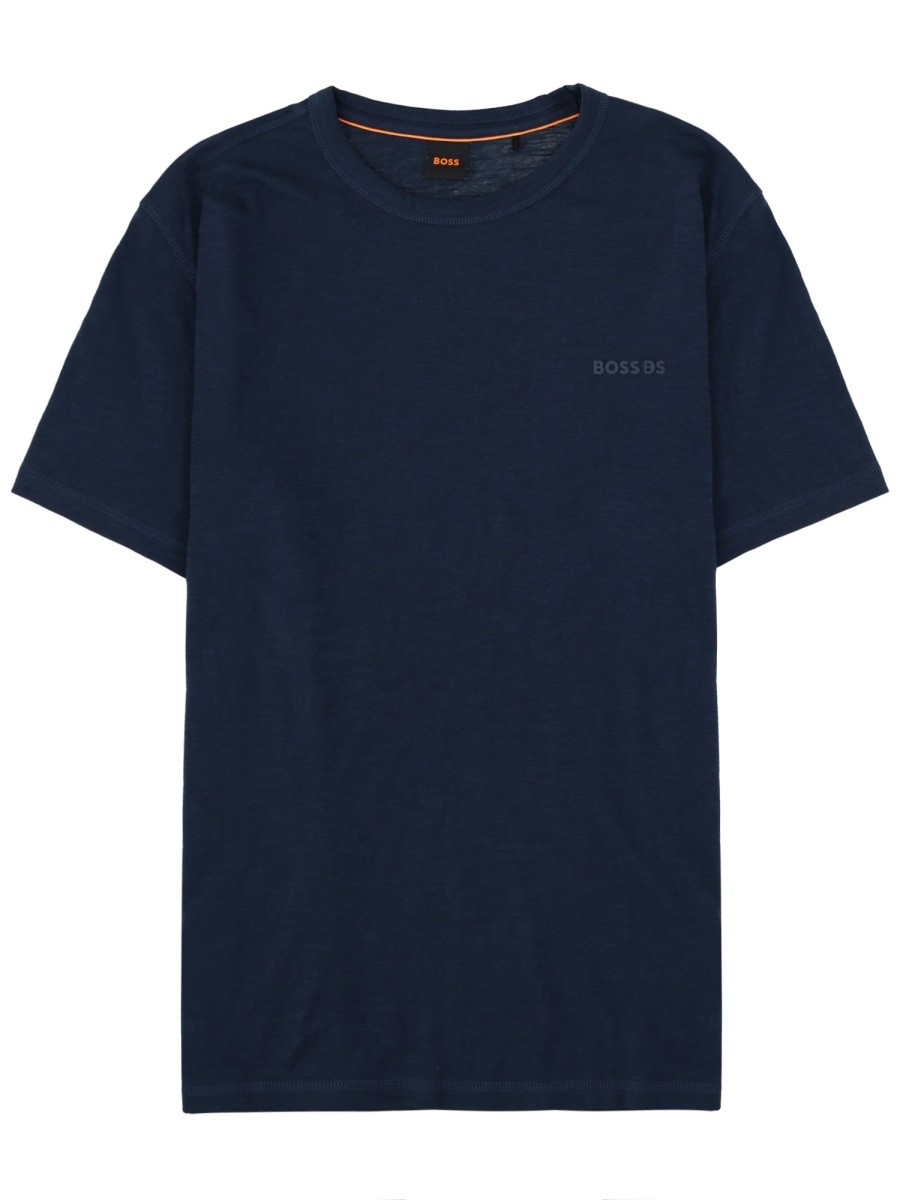 Discover the authentic Boss men's T-SHIRT WITH LOGO in Blue