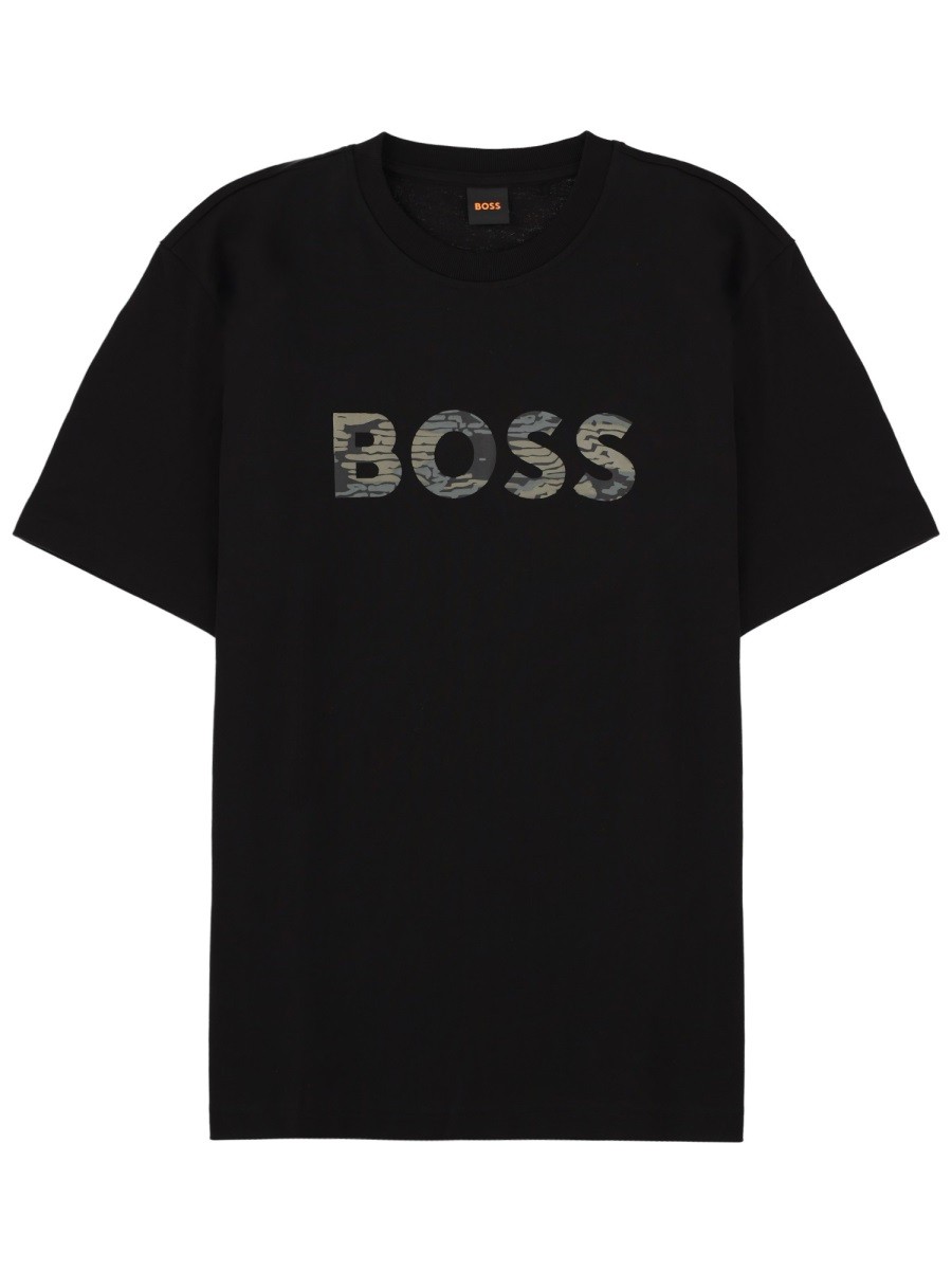 Discover the authentic Boss men's T-SHIRT WITH LOGO in Black